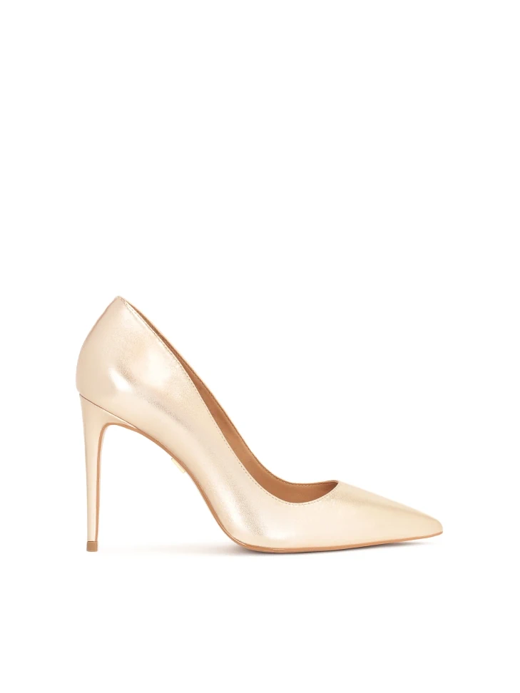 kazar Gold leather pointy-toe pumps