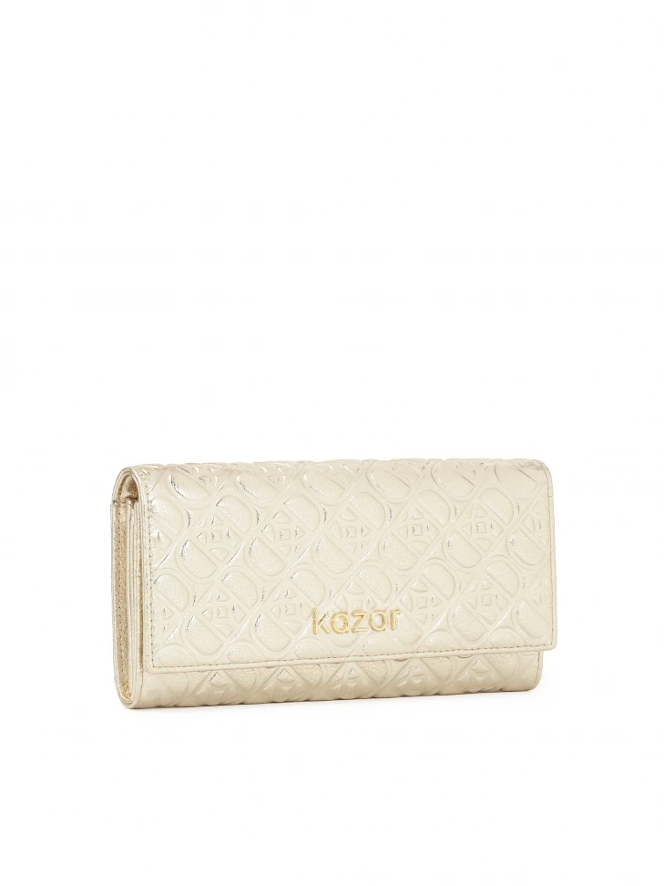 Kazar Gold Metalized Leather Wallet