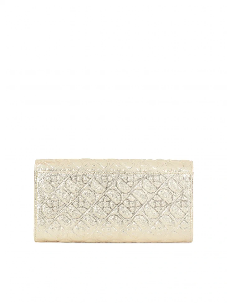 Kazar Gold Metalized Leather Wallet