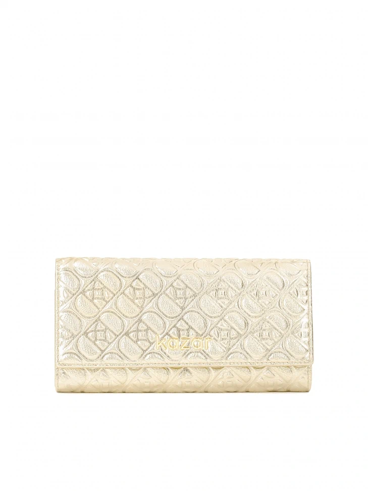 kazar Gold metalized leather wallet