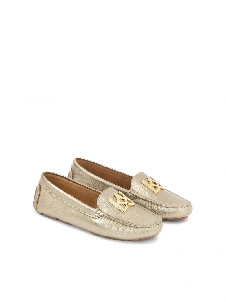 Kazar Gold Moccasins On A Comfortable Sole