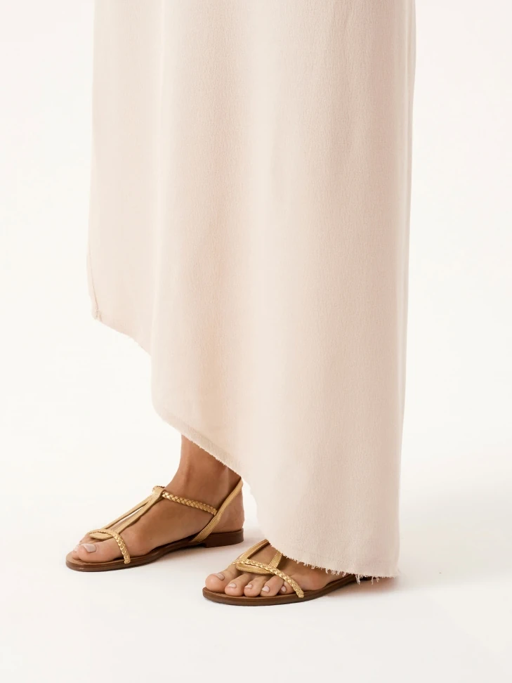 Kazar Gold Sandals On A Flat Sole