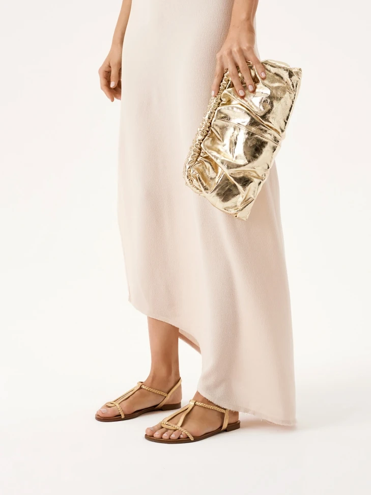 Kazar Gold Sandals On A Flat Sole