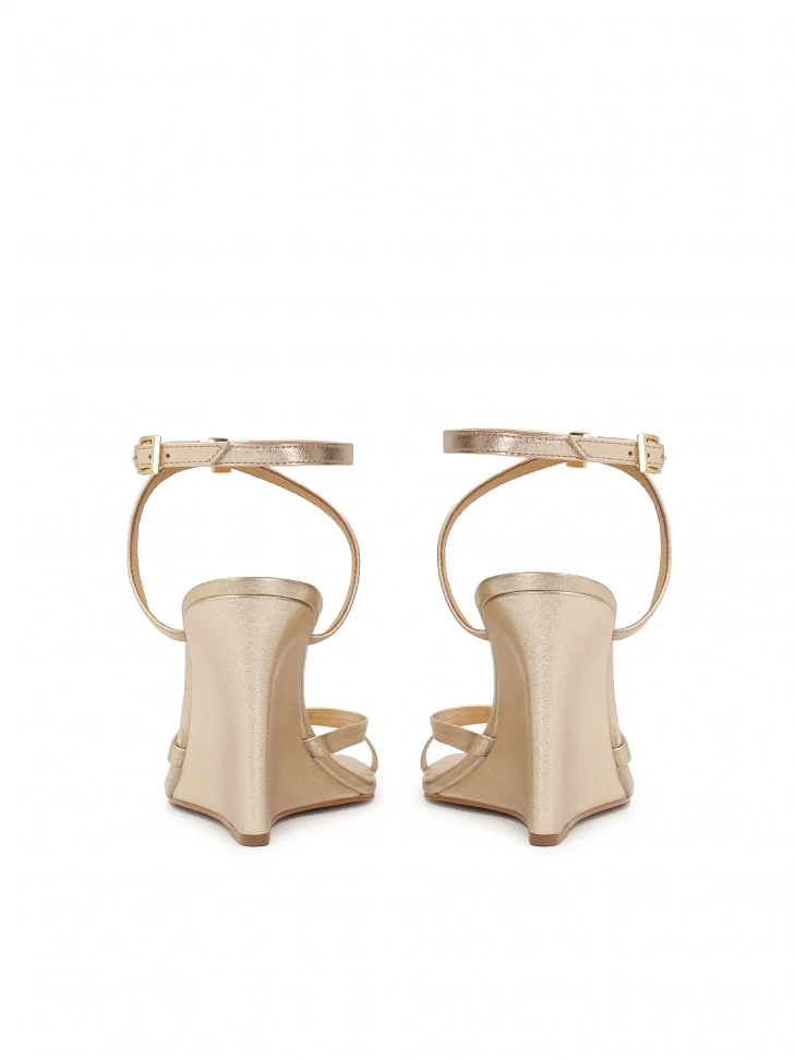 Kazar Gold Sandals On A Platform
