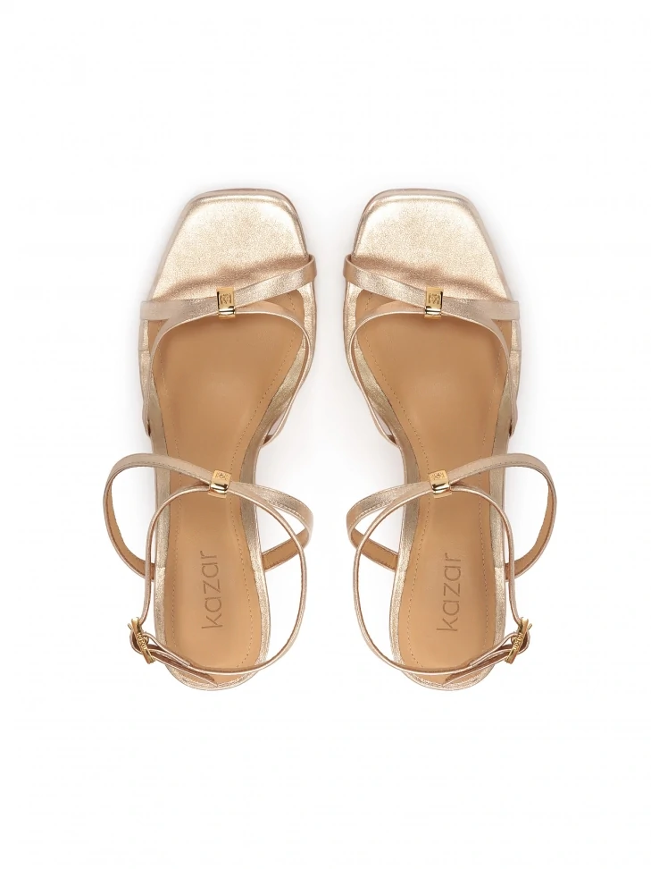 Kazar Gold Sandals On A Platform