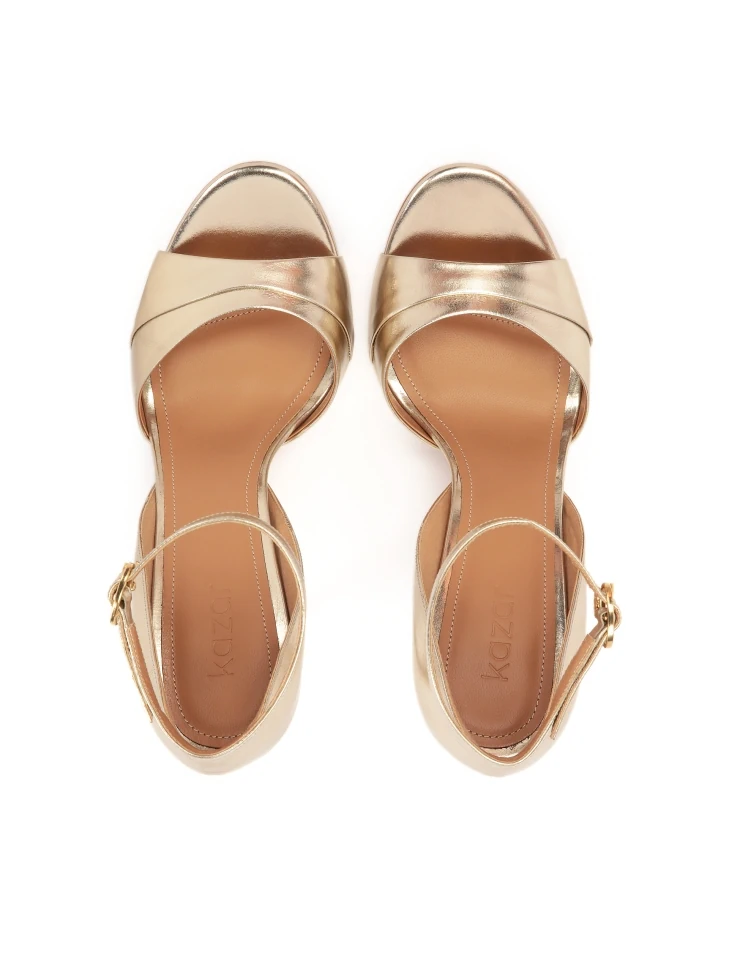 Kazar Gold Sandals With A Built-in Heel