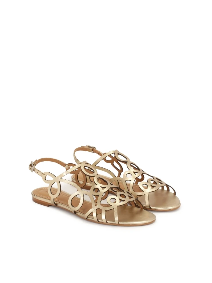Kazar Gold Sandals With A Fine Pattern