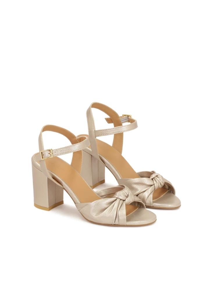 Kazar Gold Sandals With A Knot On The Upper