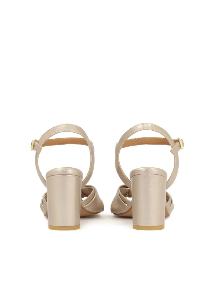 Kazar Gold Sandals With A Knot On The Upper