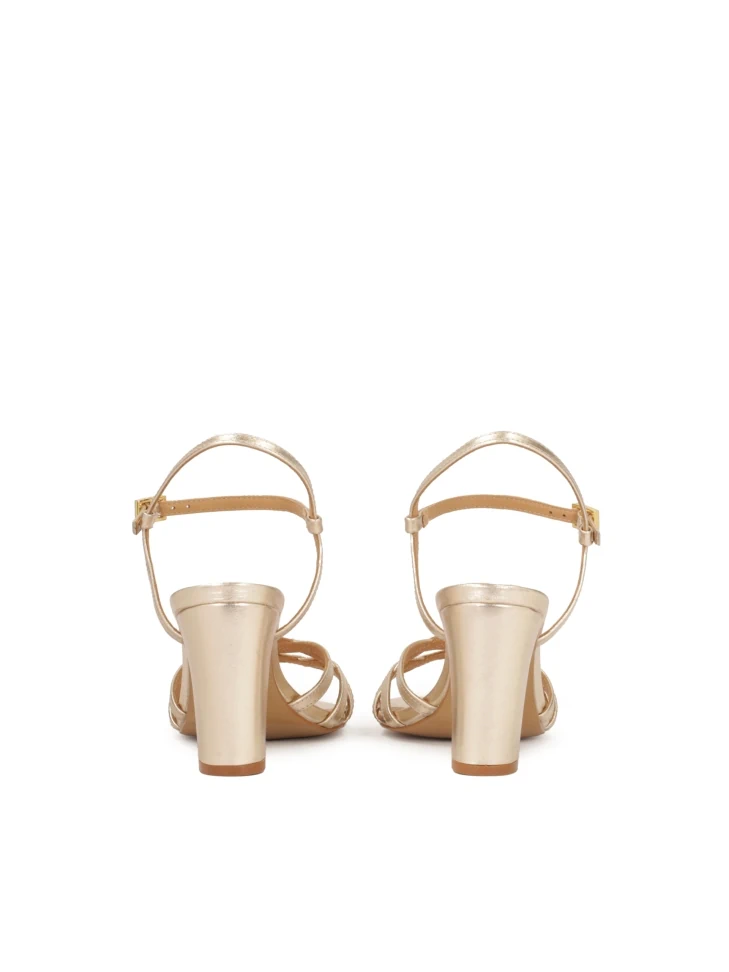 Kazar Gold Sandals With A Wide Heel