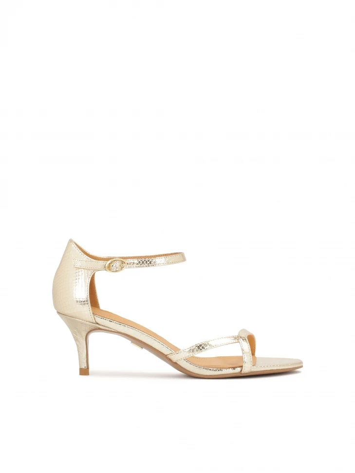 kazar Gold sandals with full heel and low heel