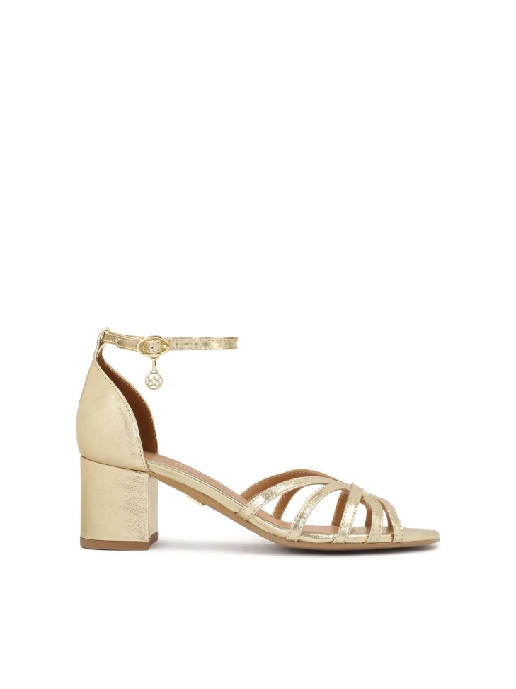 kazar Gold sandals with low wide heel