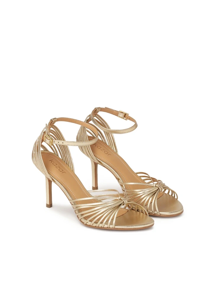 Kazar Gold Sandals With Thin Straps