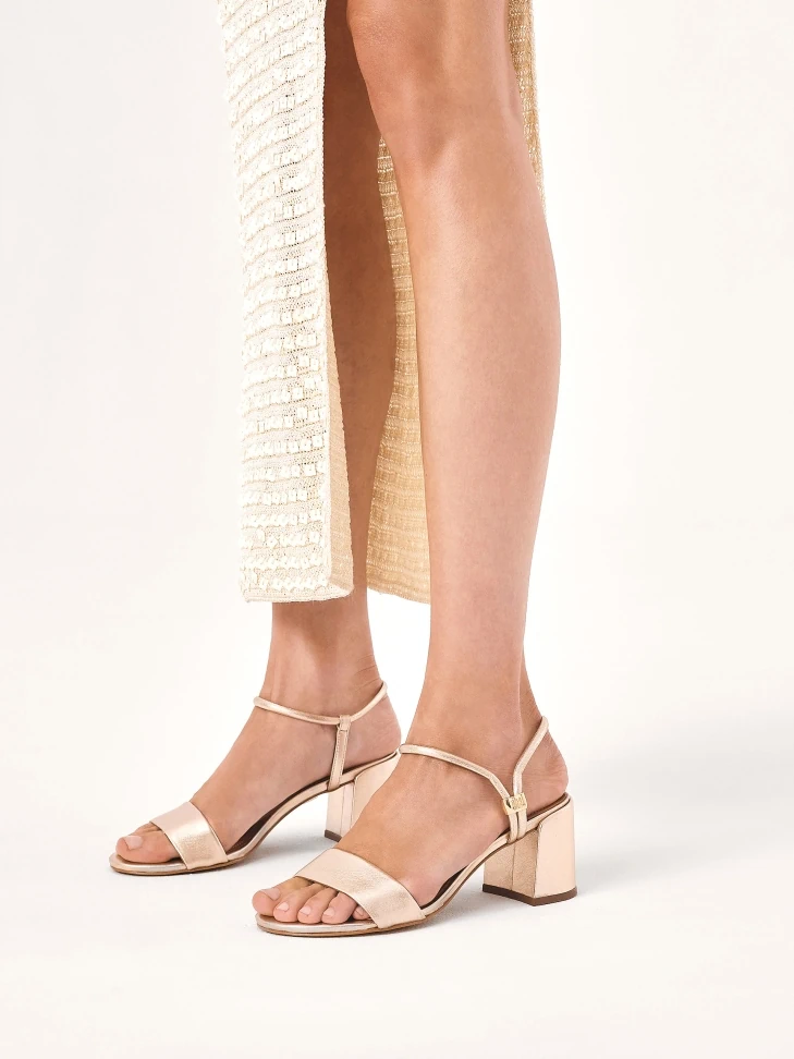 Kazar Gold Sandals With Unique Fastening