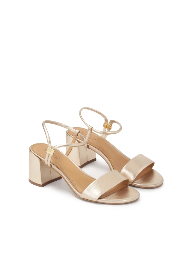 Kazar Gold Sandals With Unique Fastening