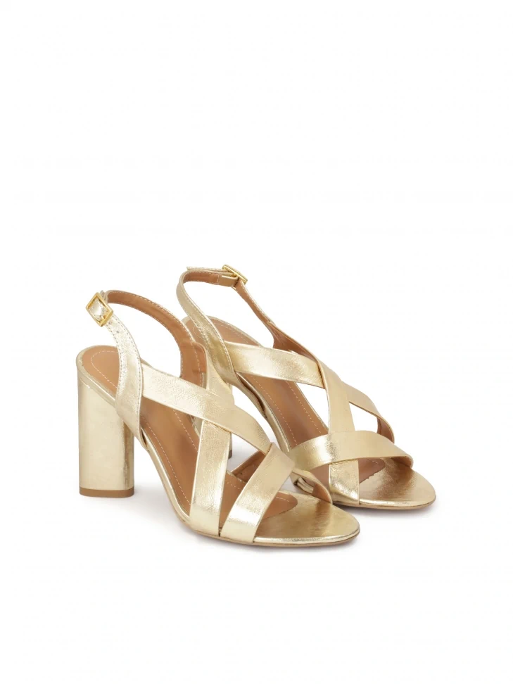 Kazar Gold Sandals With Wide Straps