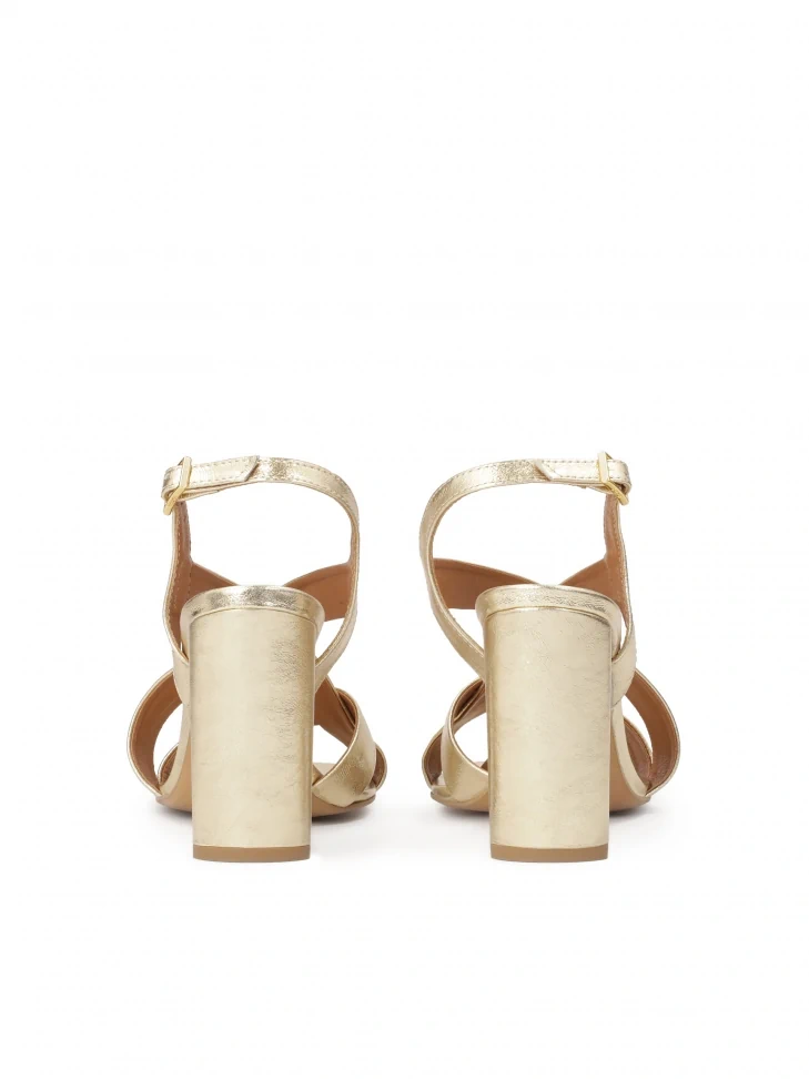 Kazar Gold Sandals With Wide Straps