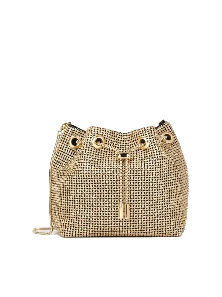 kazar Gold shiny chain handbag