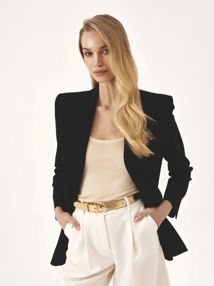 Kazar Gold Smooth Grain Leather Belt