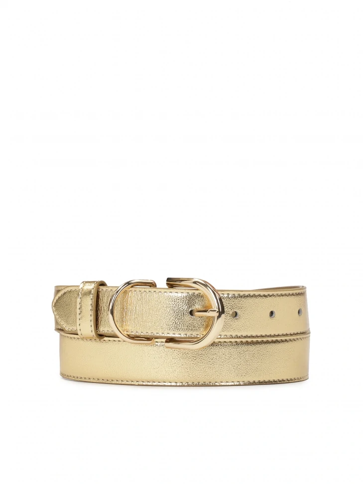 kazar Gold smooth grain leather belt
