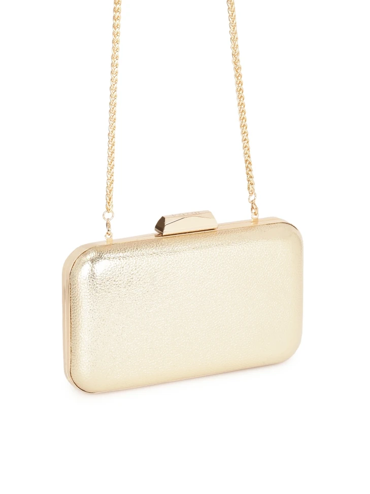 Kazar Gold Stiff Pouch Box Bag
