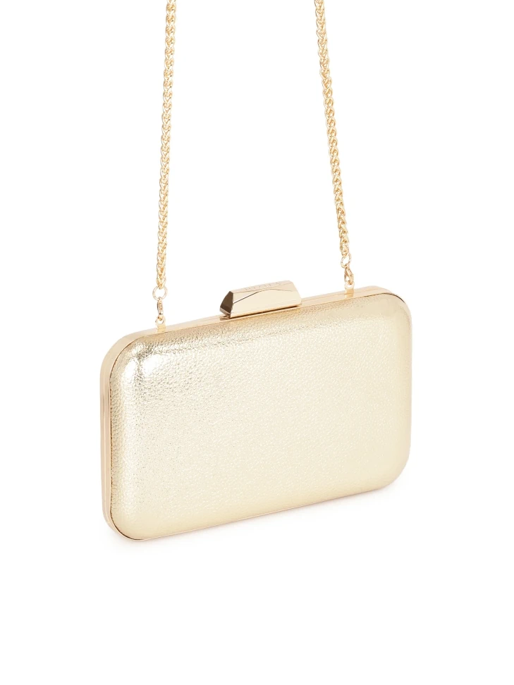 Kazar Gold Stiff Pouch Box Bag
