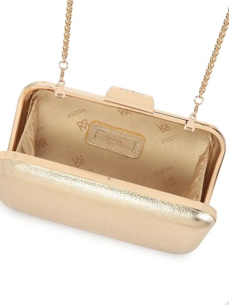 Kazar Gold Stiff Pouch Box Bag