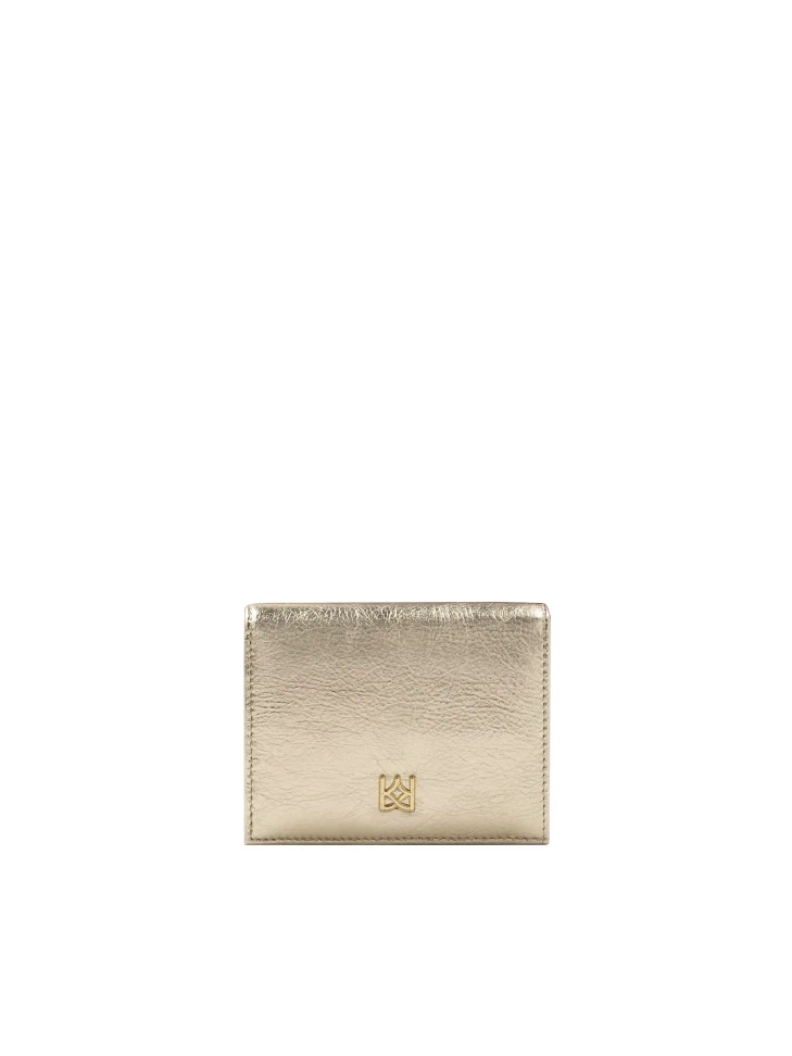 kazar Gold wallet with snap closure flap