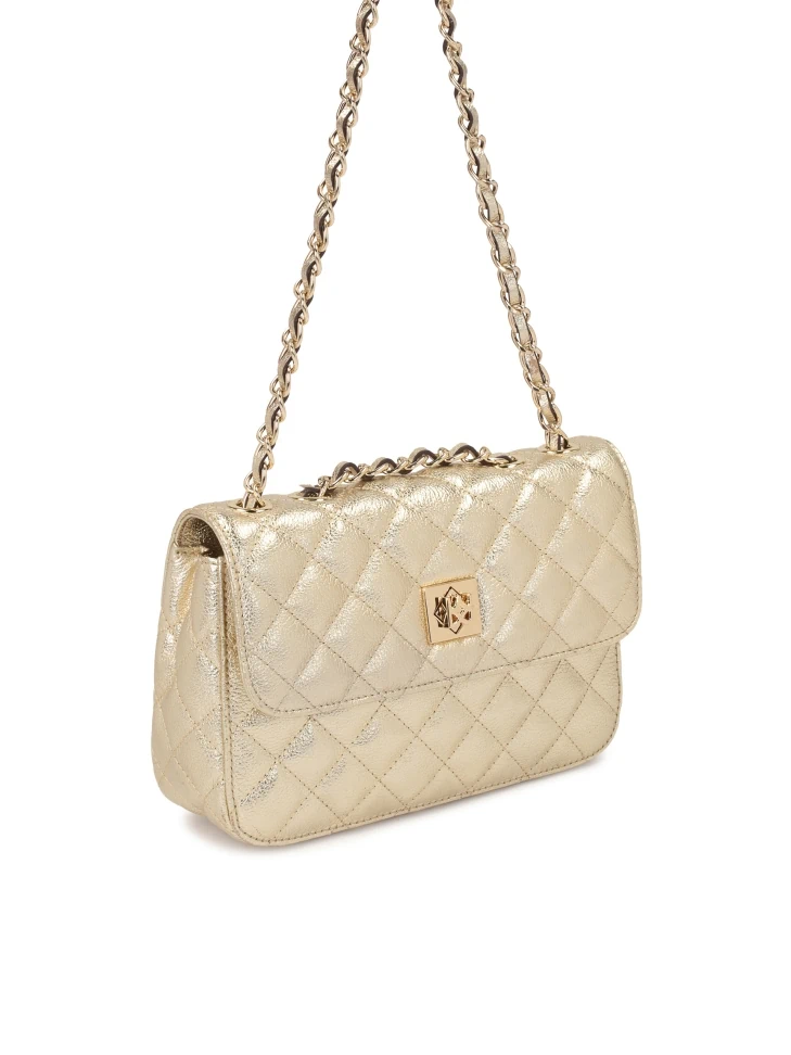 Kazar Golden Quilted Shoulder Bag