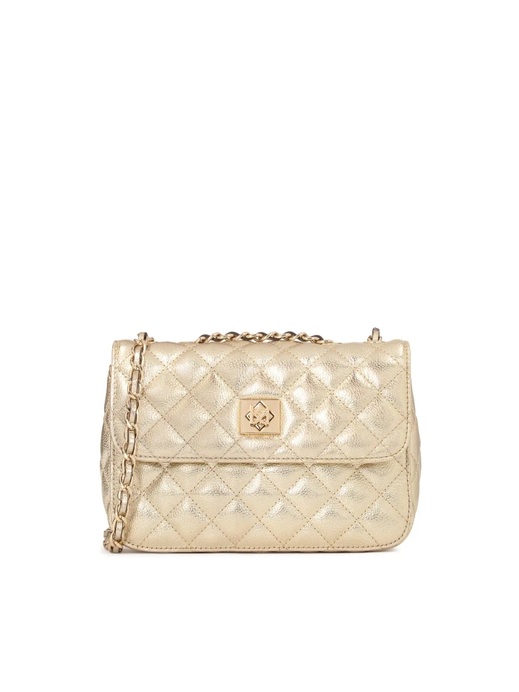 kazar Golden quilted shoulder bag