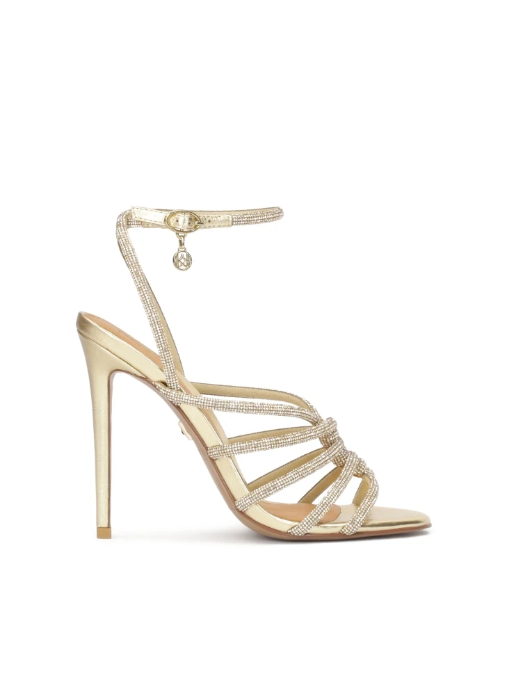 kazar Golden sandals decorated with crystals