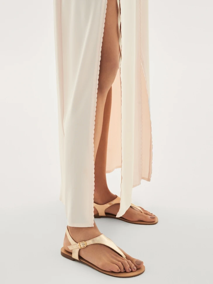 Kazar Golden Sandals Made Of Embossed Leather