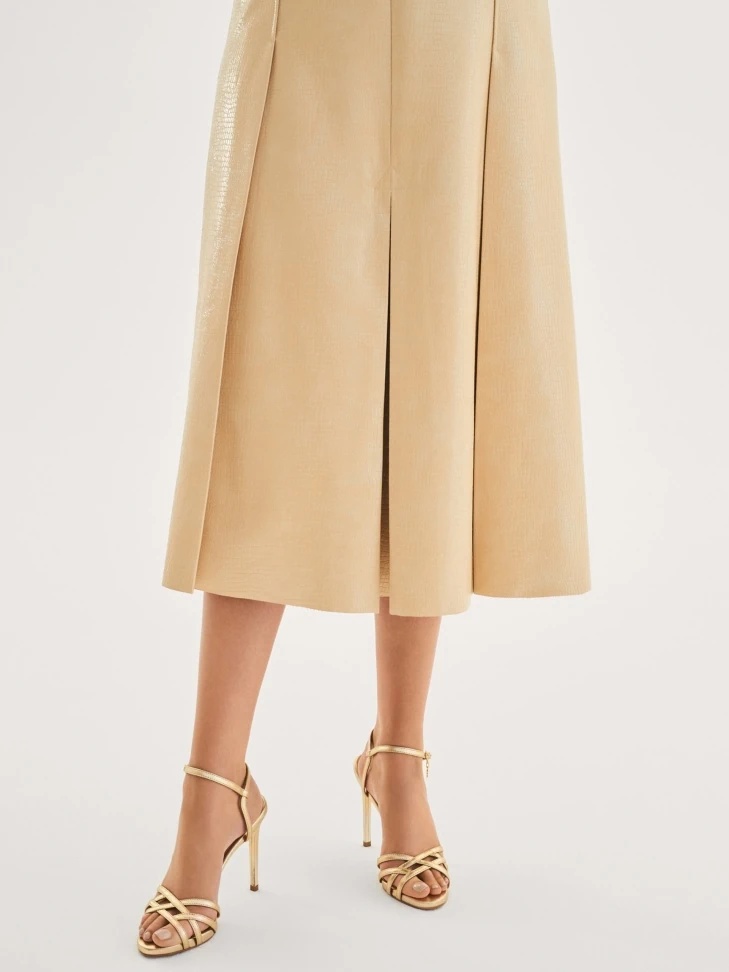 Kazar Golden Sandals With Woven Straps