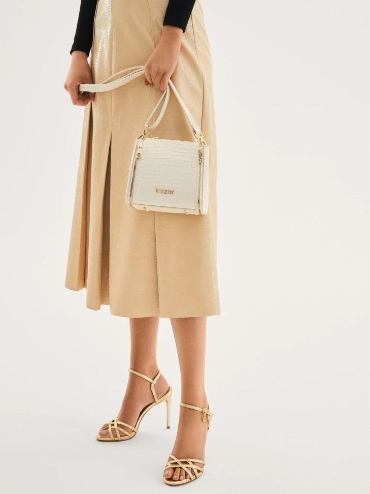 Kazar Golden Sandals With Woven Straps