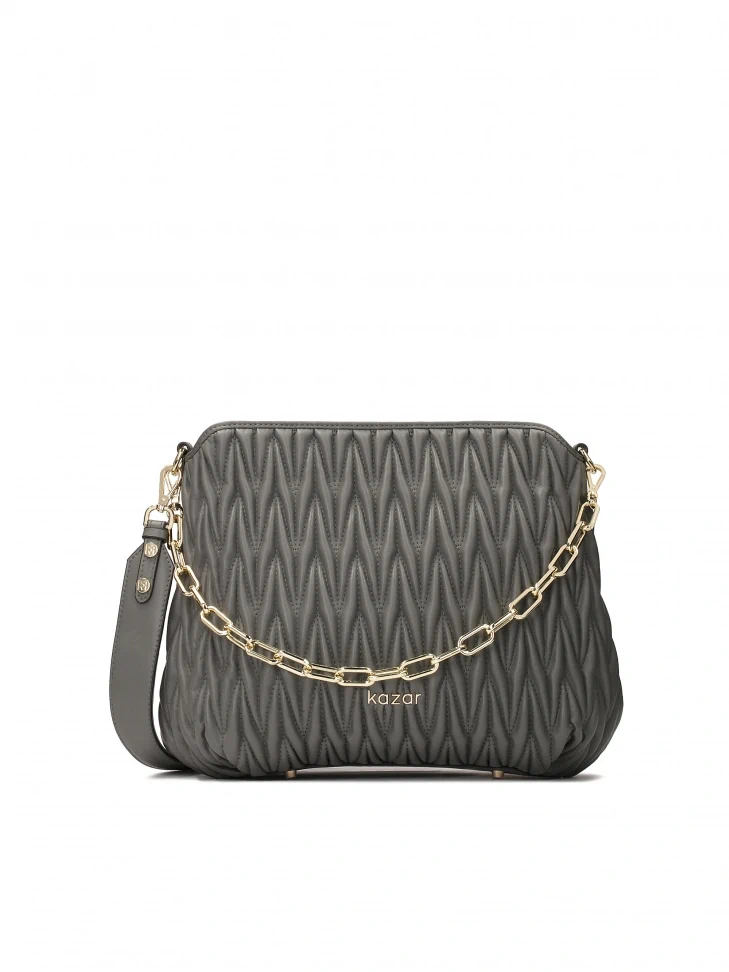 kazar Gray handbag with quilted front