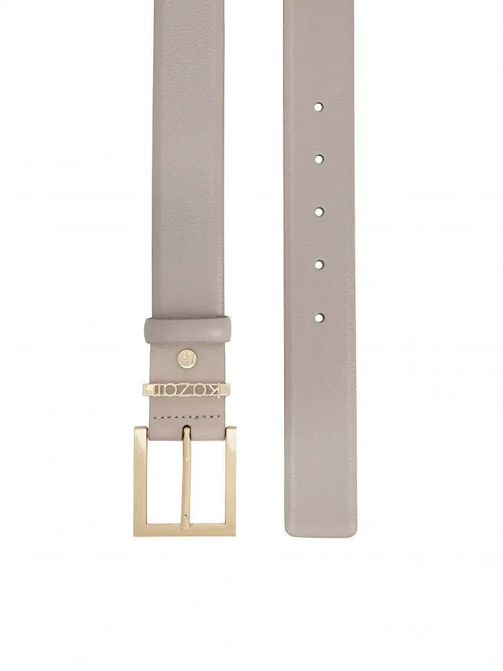 Kazar Grey Belt With Metal Loop With Logo