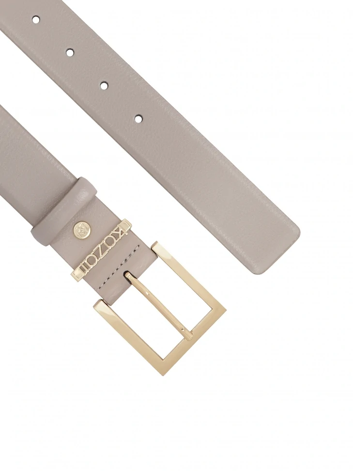 Kazar Grey Belt With Metal Loop With Logo