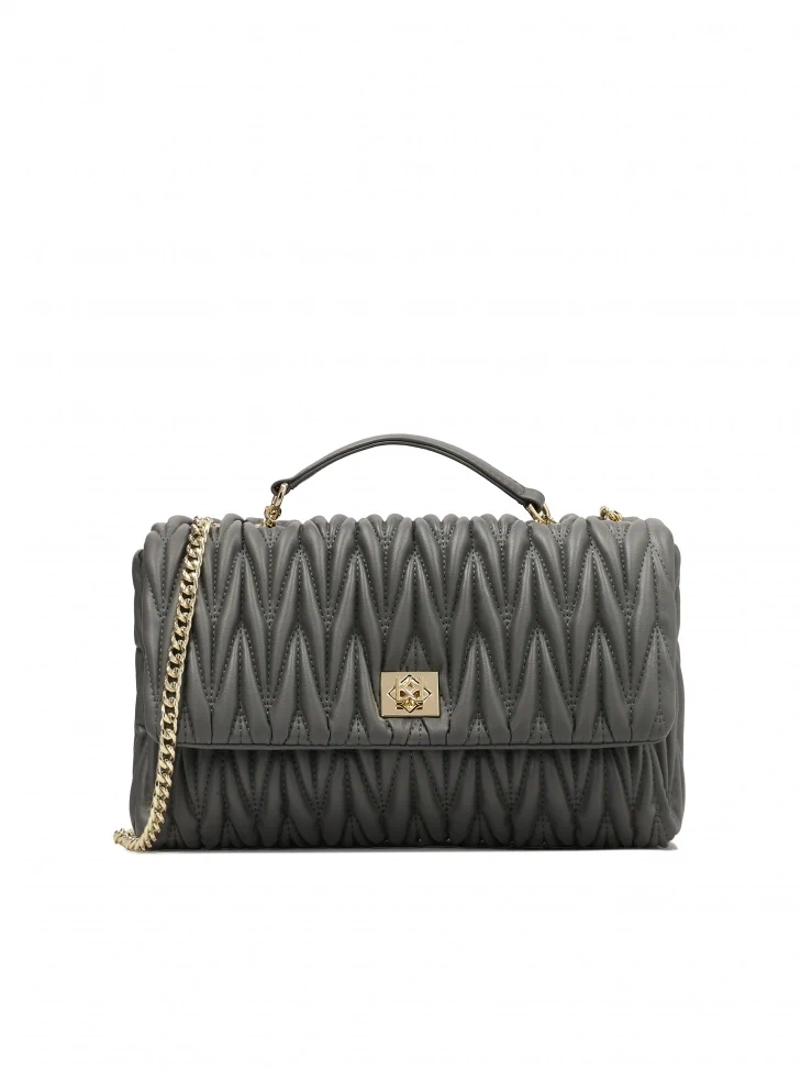 kazar Grey chain handbag with striking quilting