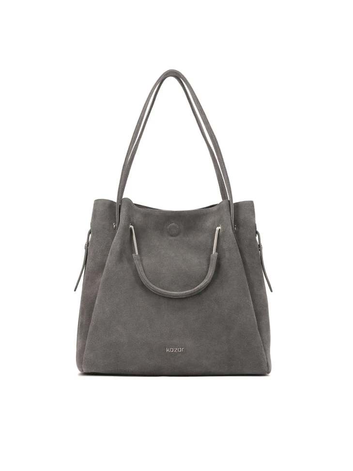 kazar Grey handbag with two types of handles