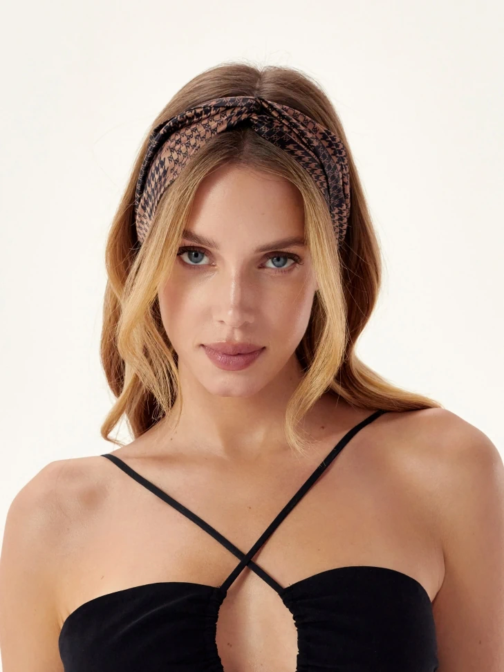 Kazar Grey Headband With KAZAR Monograms