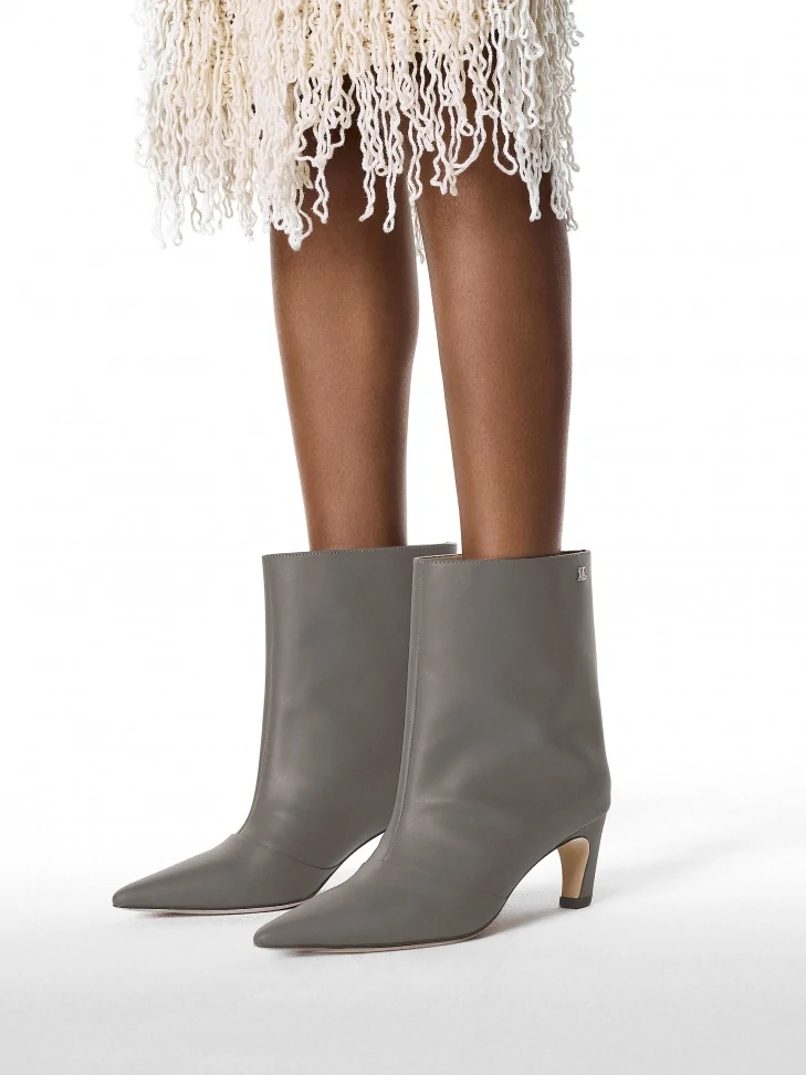 Kazar Grey Kitten Heel Boots