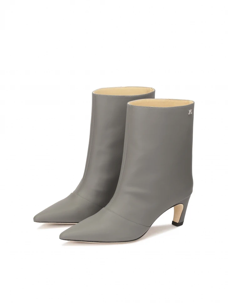 Kazar Grey Kitten Heel Boots