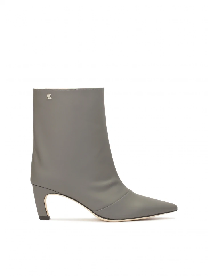 kazar Grey kitten heel boots