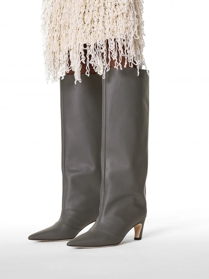 Kazar Grey Kitten Heeled Boots