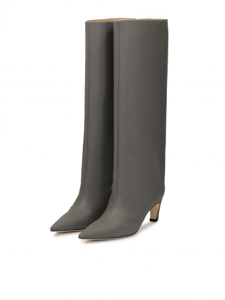 Kazar Grey Kitten Heeled Boots