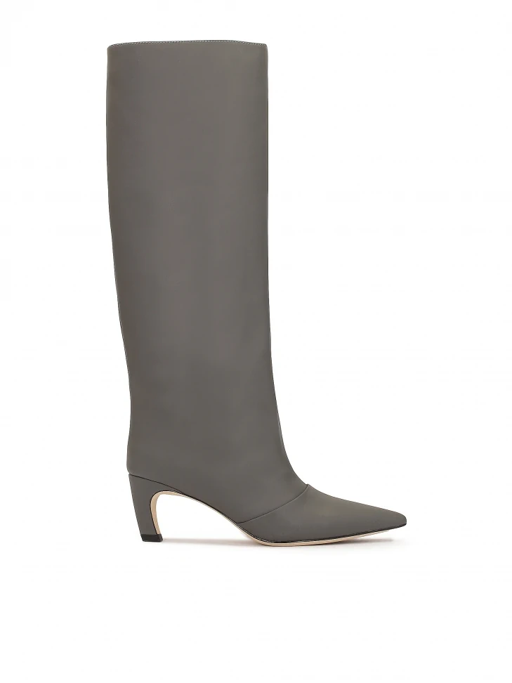 kazar Grey kitten heeled boots