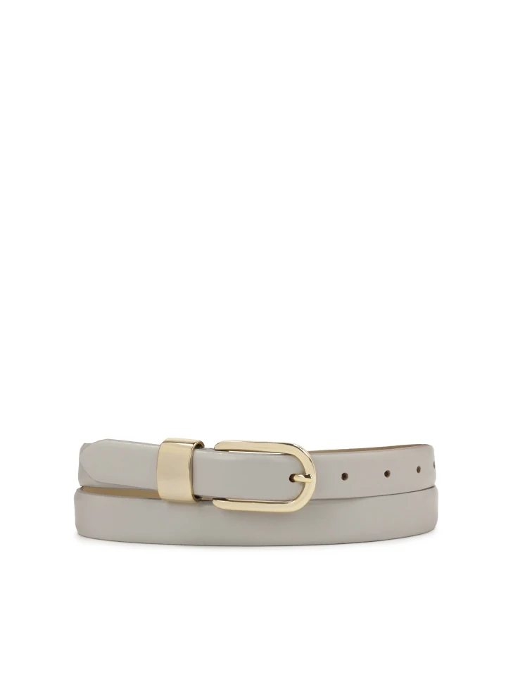 kazar Grey smooth leather belt