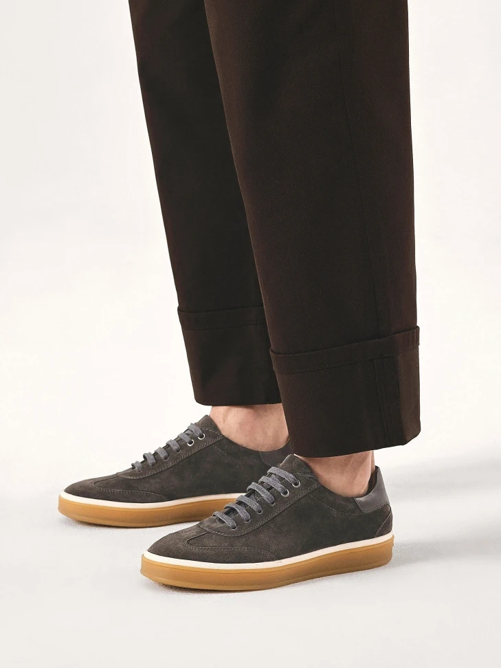 Kazar Grey Sneakers With Lace-up Upper