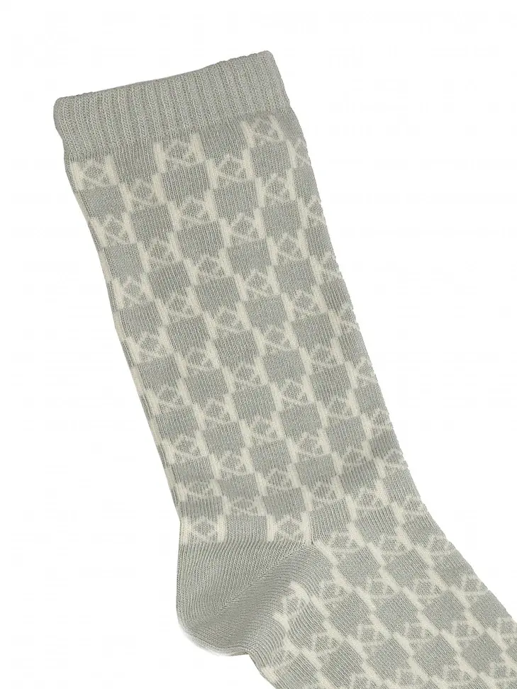 Kazar Grey Socks With KAZAR Monograms