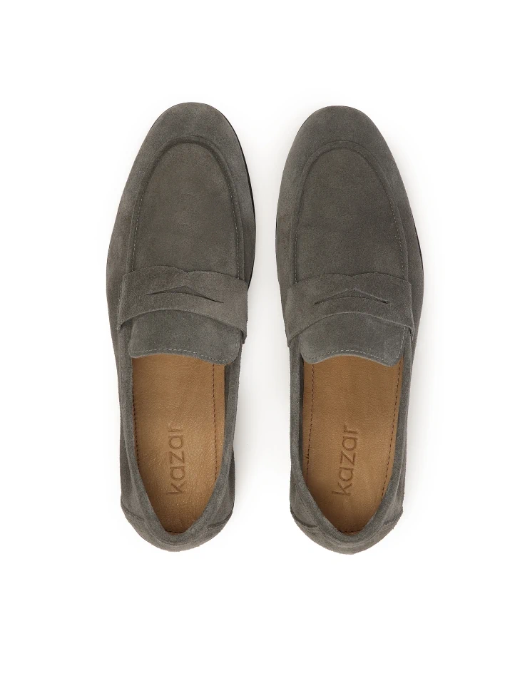 Kazar Grey Suede Loafers